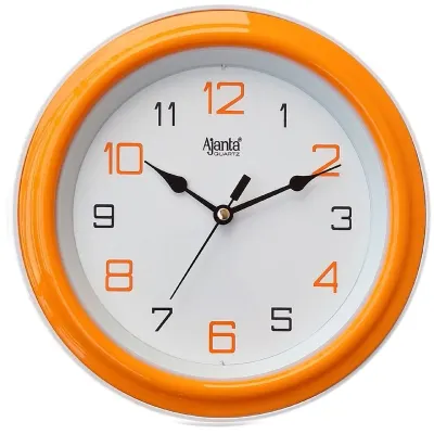 Ajanta Plastic Abstract Round Motion Analog Clock (20.5 X 20.5 X 3.5 Cm, Orange) at ₹166