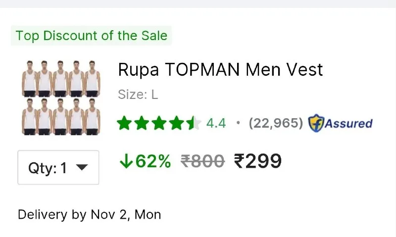 Rupa Vest at ₹30