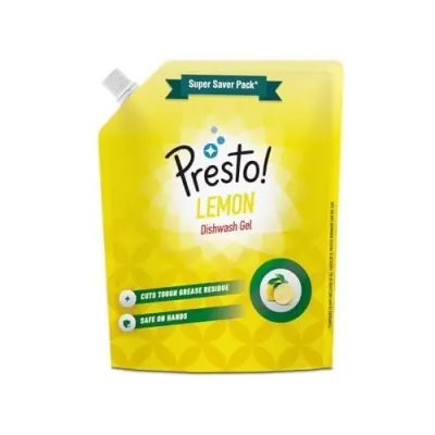 Presto! Dishwash Gel Refill Pouch | Lemon | 2 Litre | Leaves No Residue And Foul Smell | Grease Cleaner For All Utensils at ₹209