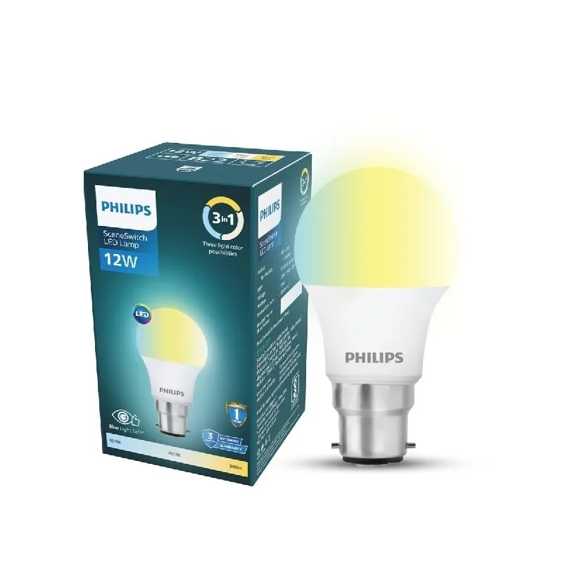 Philips SceneSwitch 12W LED Bulb | 3-in-1 Light Modes CDL-NW-WW | B22 Base at ₹89