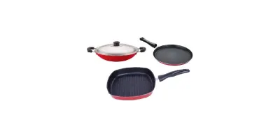 Nirlon Non Stick cookware Pot & pan Set of 3 Pieces at ₹1,197