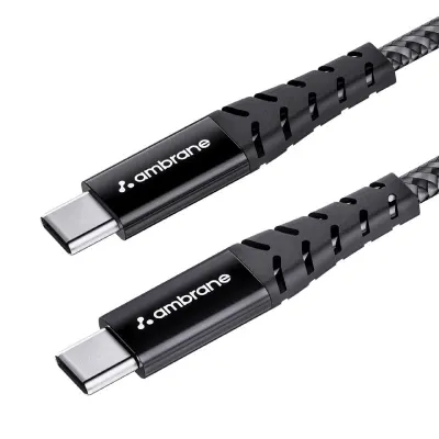 Ambrane Unbreakable 60W Fast Charging 1.5M Braided Type C to Type C Cable at ₹129