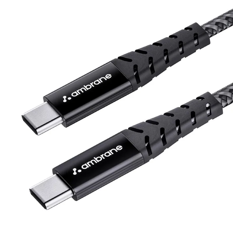Ambrane Unbreakable 60W Fast Charging 1.5M Braided Type C to Type C Cable at ₹129