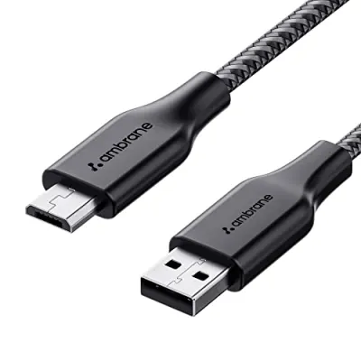 Ambrane Unbreakable 60W / 3A Fast Charging 1.5m Braided Micro USB Cable for Smartphones, Tablets, Laptops & Other Micro USB Devices, 480Mbps at ₹98