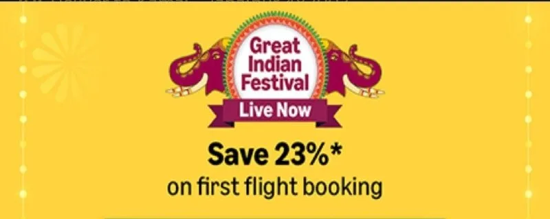Amazon : Flat 23% Off On Flights