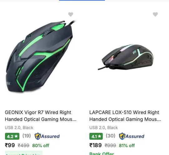 Gaming mouse up to 80% Discount