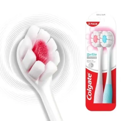 Colgate Gentle UltraFoam Ultra Soft Bristles Manual Toothbrush for adults, 2 Pcs, Soft Bristles for Superior Clean, Assorted at ₹140