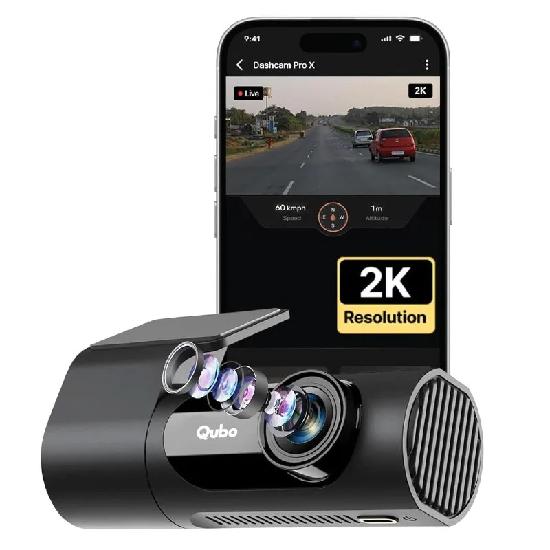 Qubo Dashcam Pro X (2026 Edition) | 2K Resolution | Doubles up as in-Cabin Camera at ₹2,553