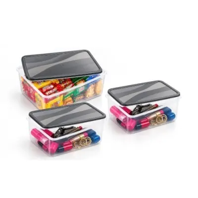 Sulfar Plastic Multi Storage Box Set – Pack of 3, Stackable & Durable Organizer for Home, Office, Kitchen at ₹119