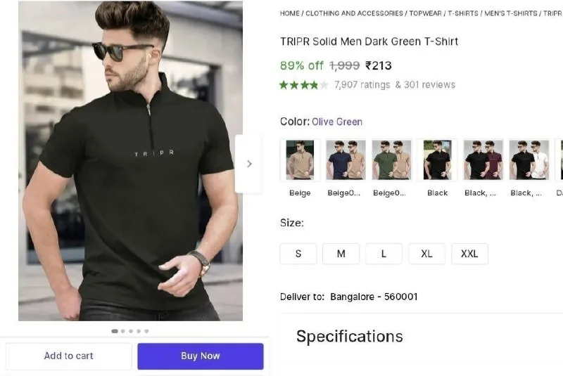 TRIPR Solid Men T-Shirt at ₹213