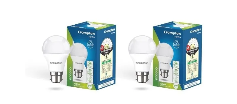 Crompton Param LED Bulb | 9W Pack of 2 LED at ₹90