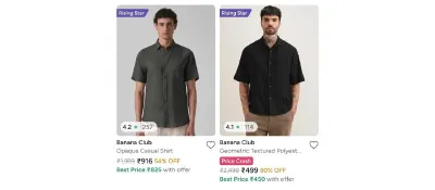 Banana Club Shirts upto 80% off