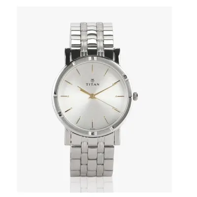 Titan Men Karishma Silver Dial Silver Stainless Steel Strap at ₹1,495