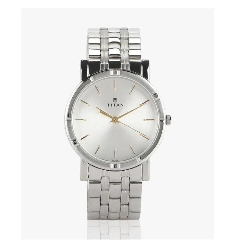 Titan Men Karishma Silver Dial Silver Stainless Steel Strap at ₹1,495