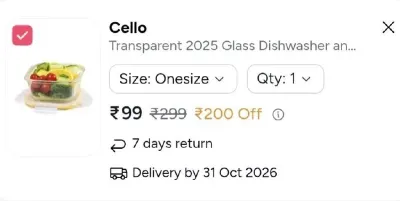 Glass Lunch Box at ₹99