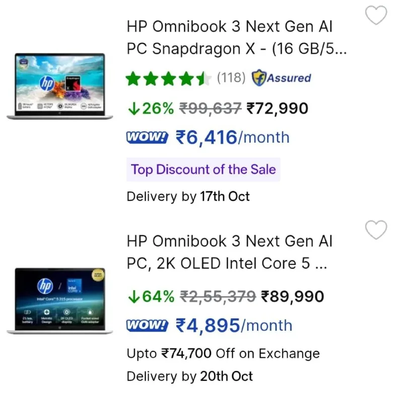 Craziest HP Laptop Deals Ever! from ₹46,990