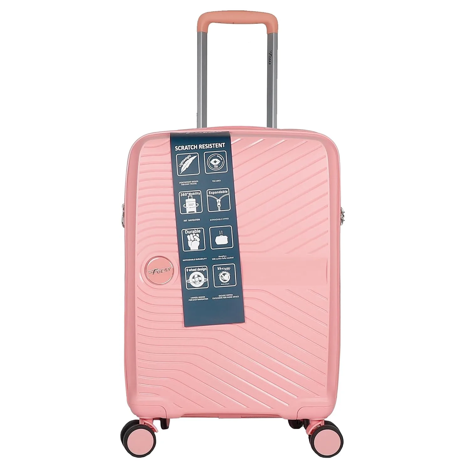 F GearStv Pp02 Peach 20" Expandable Hard Cabin at ₹1,593