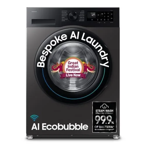 Samsung 12 kg, 5star, AI Ecobubble, Super Speed, Wi-Fi, Hygiene Steam with Inbuilt Heater at ₹34,940