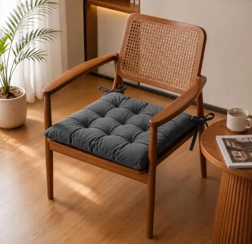 BSB HOME Chair Pad Cushion with Tie Straps,Thick Tufted Seat at ₹139