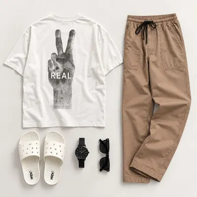 T shirt, Trouser and 1 more