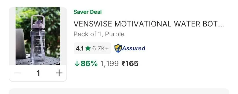 Motivation Water Bottle 2L at ₹165