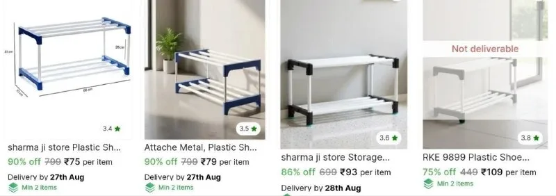 Shoe rack from ₹75