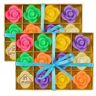 Diwali Diya Decoration Floating Rose Golden Flower Candles | 12 Pcs Bulk Pack | Smokeless, Dripless & Long Lasting Water Lamp Pooja, Deepawa at ₹103