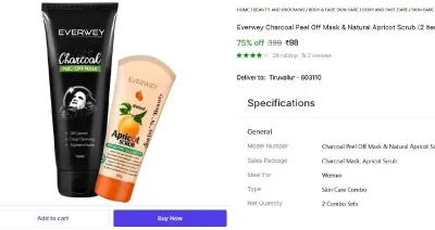 Charcoal Peel Off Mask & Natural Apricot Scrub
