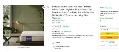 Simply Soft HR Foam Mattress at ₹5