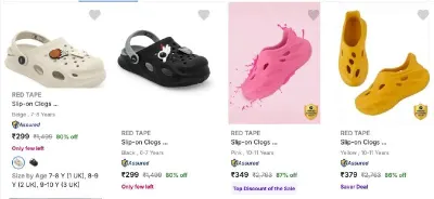 RED TAPE Kids Sandals at minimum 80% Discount