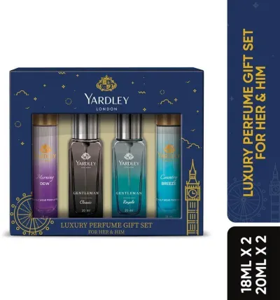 Yardley London Luxury Perfume Gift Set for Her & Him| 18ml x 2 + 20ml x 2 Combo Set at ₹188