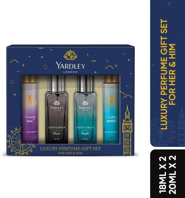 Yardley London Luxury Perfume Gift Set for Her & Him| 18ml x 2 + 20ml x 2 Combo Set at ₹188