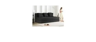 Rosebell Lightweight Foldable Three Person Sofa Cum Bed Jute Fabric- Washable Cover- Including 3 Cushion at ₹6,774