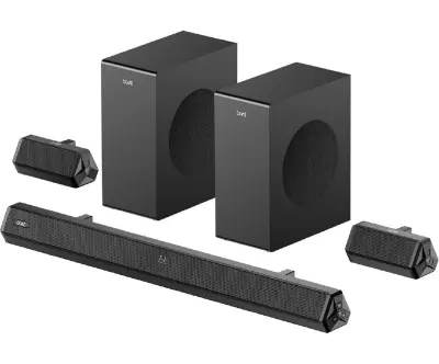 boAt Aavante Bar Prime B450 with Dual Subwoofers and Rear Speakers, 450W RMS Output at ₹8,000