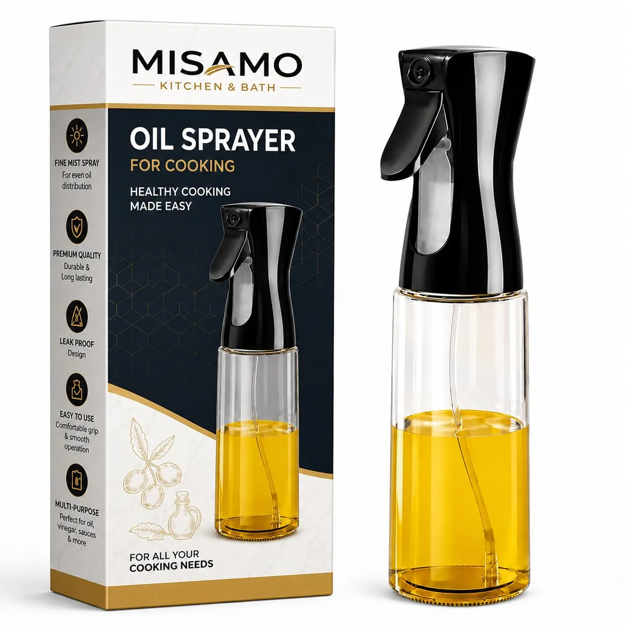 Lowest : Oil Sprayer 220ml Glass Black at ₹159