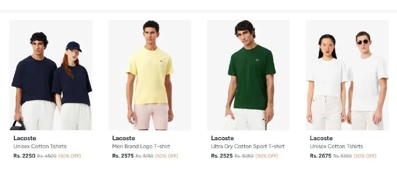 Lacoste Tshirts Flat 50% off