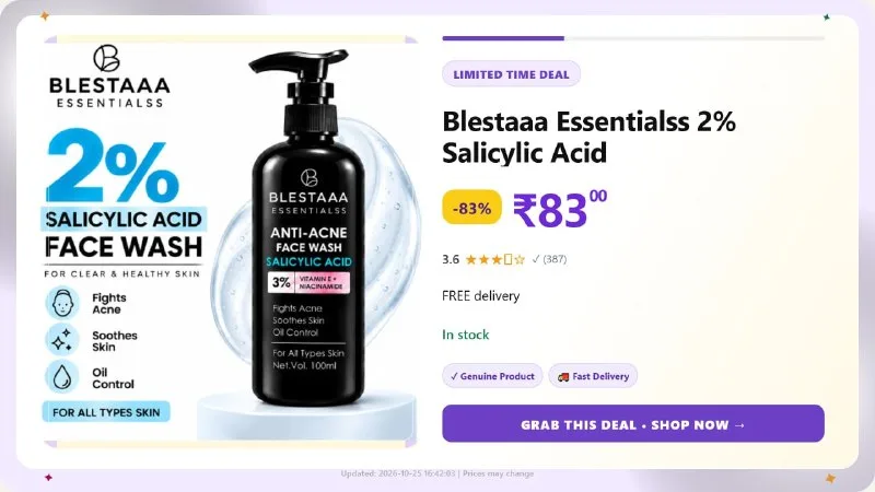Blestaaa Essentialss Face Wash (100 ml) at ₹83