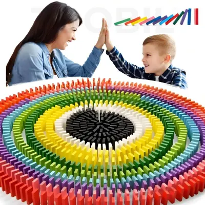 Take a look at this 120 pcs 12 Color Wooden Dominos Blocks Set for Kids on Flipkart at ₹175
