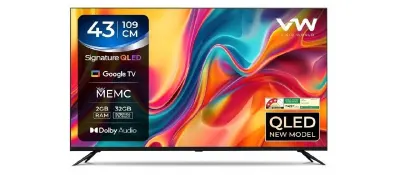 VW VISIO World 109 cm (43 Inches) SmartChioce Pro Series 4K Ultra HD Smart QLED TV at ₹18,949