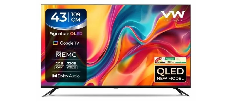 VW VISIO World 109 cm (43 Inches) SmartChioce Pro Series 4K Ultra HD Smart QLED TV at ₹18,949