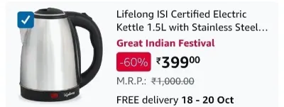 FAST Electric Kettle at ₹399
