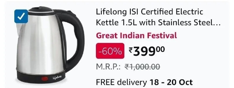 FAST Electric Kettle at ₹399