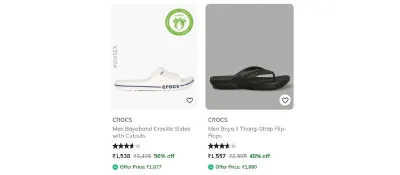 CROCS Footwears Upto 60% Off