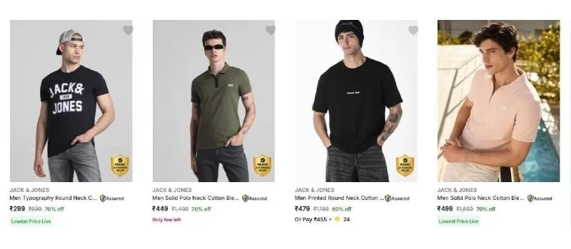 Jack & Jones Men's Clothing from ₹299