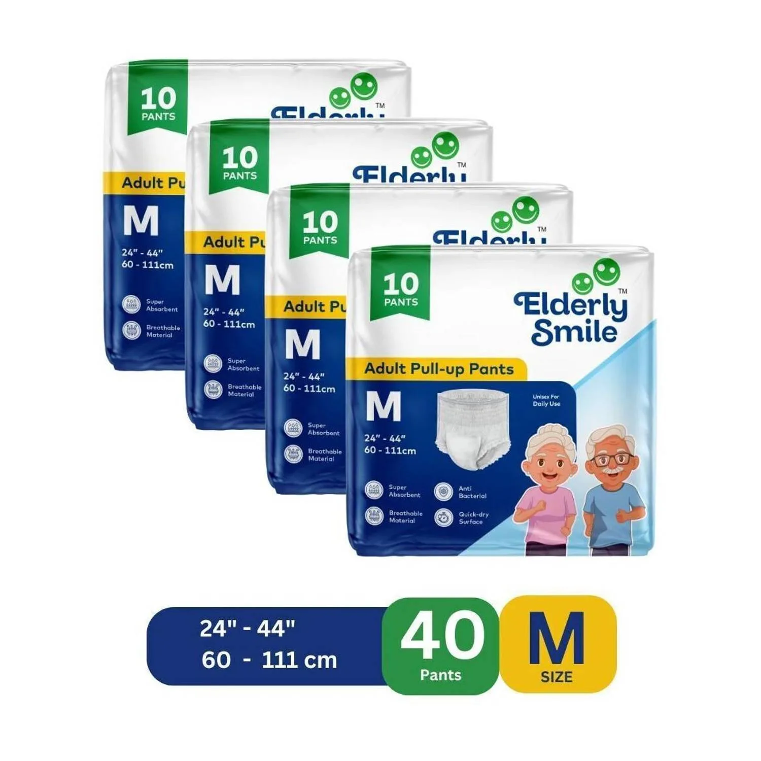 Loot: Elderly Smile Super Absorbent Premium Pull-Up Pants, Pack of 4 (40 Pieces) at ₹613