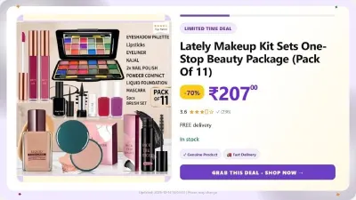 Lately Makeup Kit Sets One - Stop Beauty Package (Pack Of 11) at ₹207