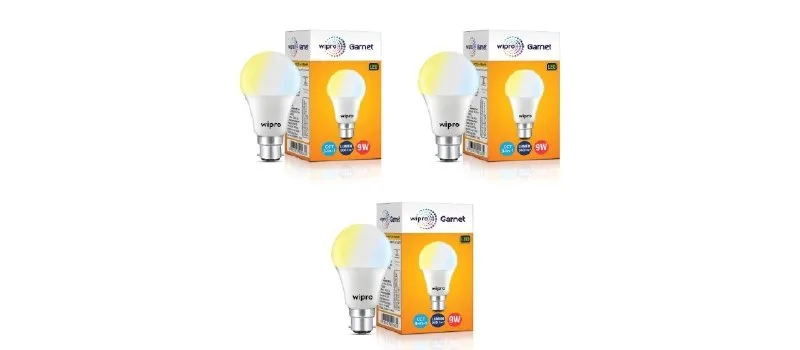 wipro Garnet 9W CCT 3-in-1 LED Bulb Pack of 3 LED at ₹315