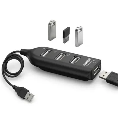 Frontech 4 Port USB Hub, USB 2.0 Splitter Hub with 480 Mbps High-Speed Data Transfer, Plug & Play, 1 Meter Cable, 1 Year Warranty (NC-0085) at ₹139