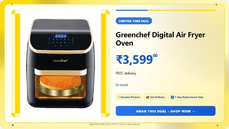 Greenchef Digital Air Fryer Oven at ₹3,599