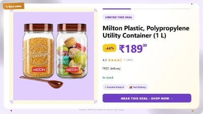 MILTON Plastic Container (Pack of 2, Clear) at ₹189